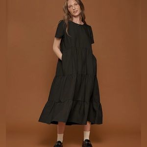 Tradlands Chalet Tiered Dress in Black